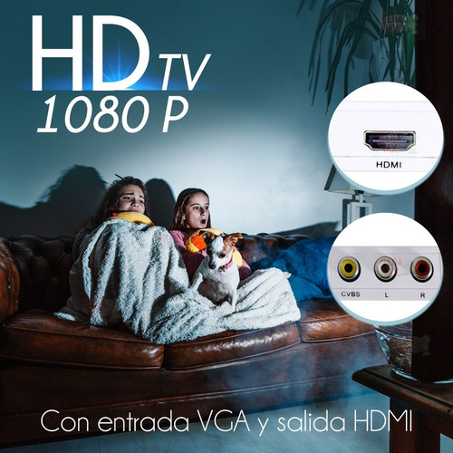 Imagen 6 de 9 de Mini Adaptador Convertidor Señal Rca - Hdmi 1080p 720p Tv