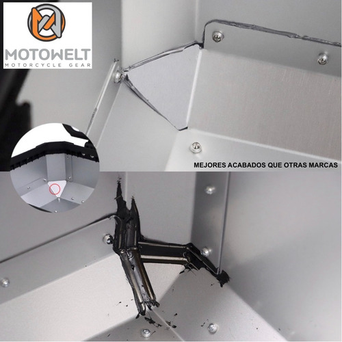 Caja Moto Top Case Aluminio Baul Trasero 45 L Con Respaldo