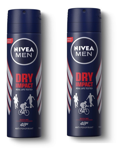 Desodorante Nivea En Spray Dry Impact Men X 2