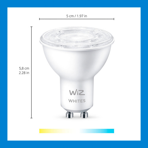Imagen 2 de 8 de Foco Inteligente Led Wifi Wiz Cálido/frío 4.9w Gu10