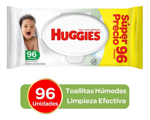 Toallitas Humedas Huggies Limpieza Efectiva X 96und