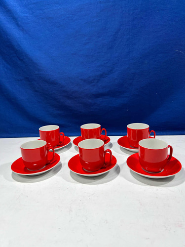 Dúos De Café Porcelana Verbano Color Rojo