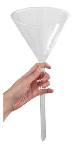 Funil Analítico Liso De Vidro 150 Mm Haste Longa Cap. 500ml Cor Transparente