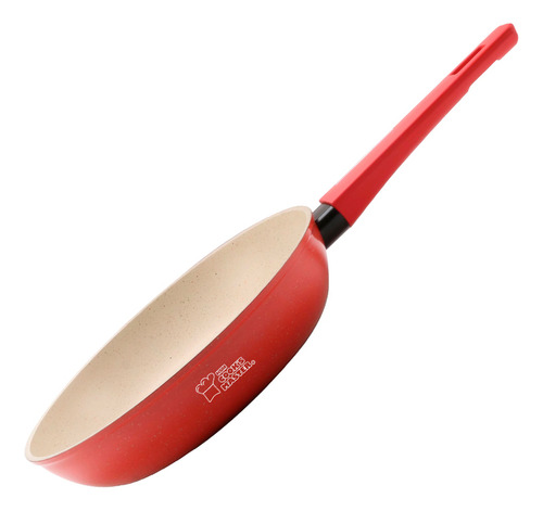 Set De Sartenes 20 24 Y 28 Cm De Marmol Cooks Master Color Rojo