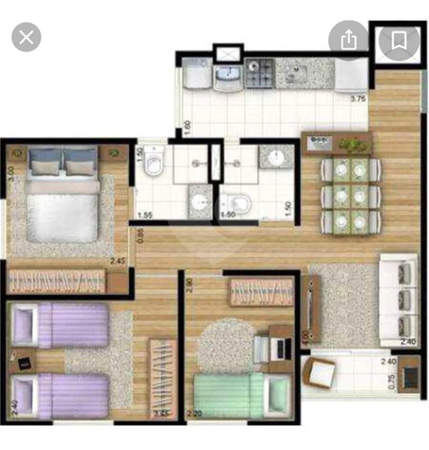 Imagem 5 de 18 de Apartamento Com 3 Quartos E 2 Banheiros À Venda, 57 M² Por R$ 350.000 - Reo633913