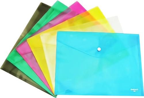 Sobre Plástico Carta Con Broche Paquete 12 Piezas Surtidos