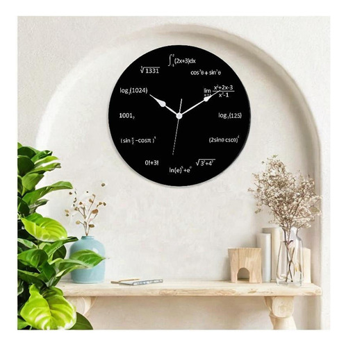 Reloj De Pared Con Ecuaciones Matemáticas, Redondo,.