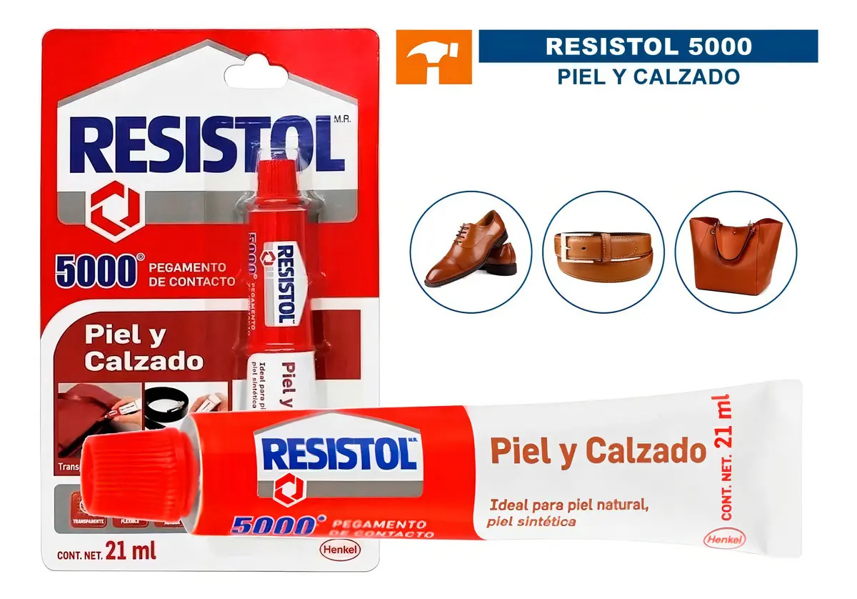 Resistol 5000 Piel Y Calzado Pegamento Transparente 21ml