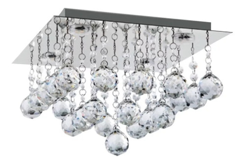 Plafon  Cristal De 6  Luces G9 Incluidas Black Nights