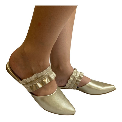 Imagen 4 de 10 de Zapato Flat Dama Felipe Rentería Moda Puntal Olanes