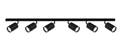 Iluminacion De Techo Riel Event 2mts 6 Luces Iluminacion Led Estructura Negro