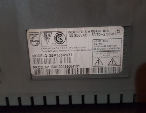 Tv De Tubo Philips Real Flat 25 Pulgadas - Usado