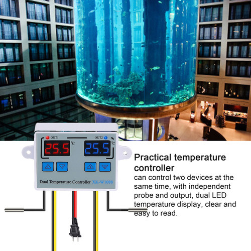 Controlador De Temperatura Duplo Digital Led Cel 110-220v