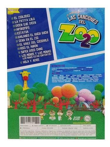Imagen 2 de 2 de Las Canciones Del Zoo Vol 2 Dvd+ Cd