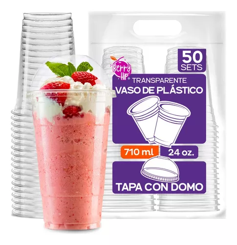 200 VASOS TRANSPARENTES CON TAPA DOMO CON PERFORACION PARA SORBITO (copia)  – Imprenta Ciccariello