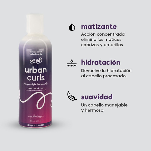 Tratamiento Mascarilla Rizado Urban Curls Deep Mask Uv 240ml