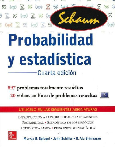 Libro Probabilidad Y Estadística Schaum De Murray R. Spiegel