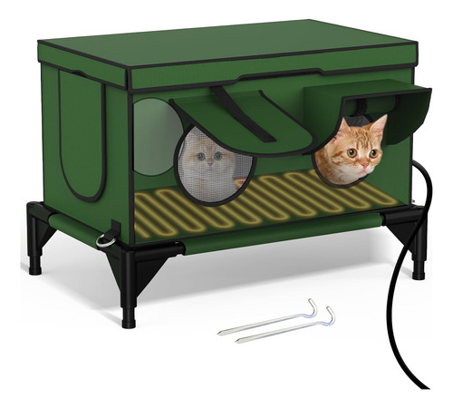 Casa Calentada Para Gatos Exteriores, Aislada Y Resistente,