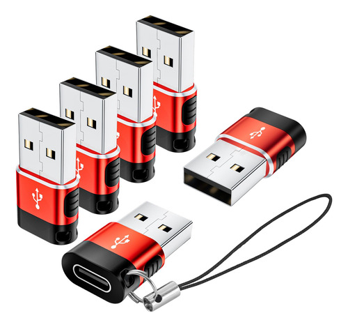 Basenew Paquete De 6 Adaptadores Usb A Usb C, Adaptador Usb