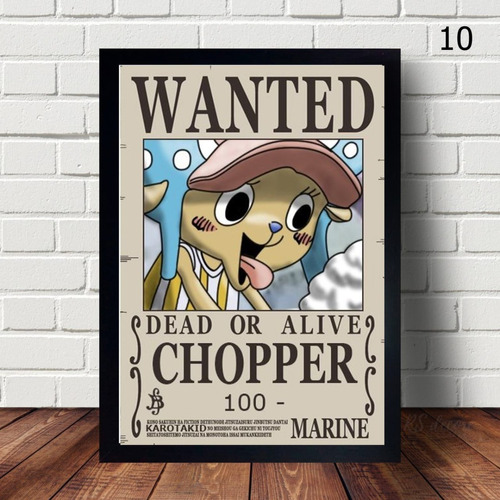 Quadro Tony Tony Chopper Anime One Piece Moldura A4