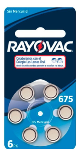 Pila Para Audifonos Rayovac 675 - Caja De 60 Pilas