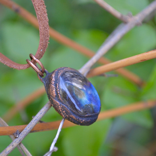 Imagen 9 de 9 de Collar Piedra Energetica Labradorita Azul, Meditacion Cod1
