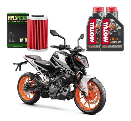 Ktm Duke 200 Motul 7100 15w50 Kit Troca Óleo Hf155