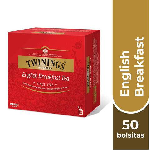 Twinings Té English Breakfast (etiqueta Roja) X50 Bolsitas