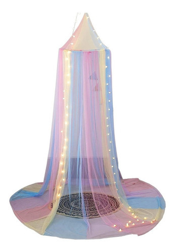 Toldo De Cama Para Niñas Con Luces, Arcoíris, Mosquitera Aki