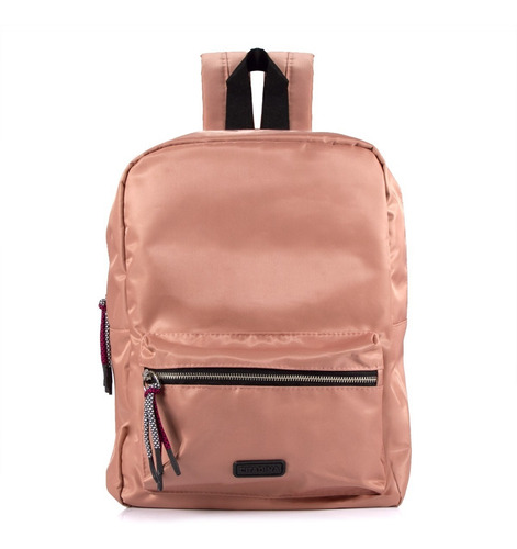 Imagen 1 de 5 de Mochila Citadina Ecocuero Satinado Con Forreria Acontra Tono