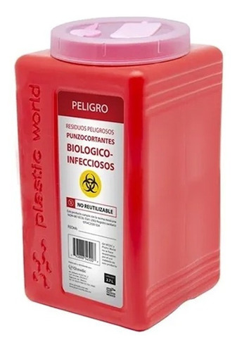 Recolector Rpbi Residuos Punzocortantes 2.7 Litros, 1 Pza.