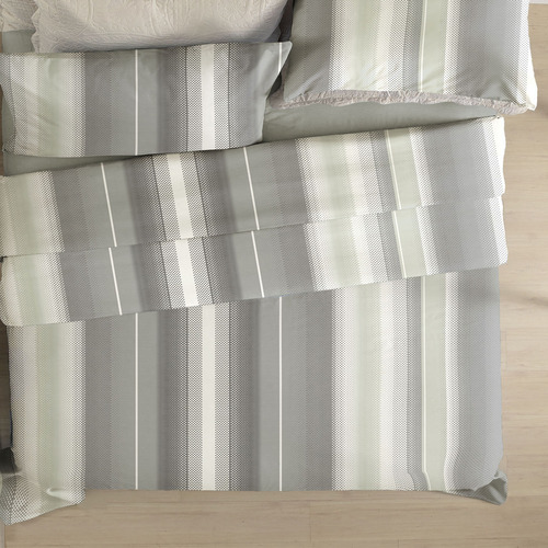 Jogo De Cama Queen Corttex Microtec 200 Fios Listra Verde