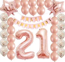 Comprar Combo Feliz Cumple Banderin Globos Confeti Numero 1 Metro