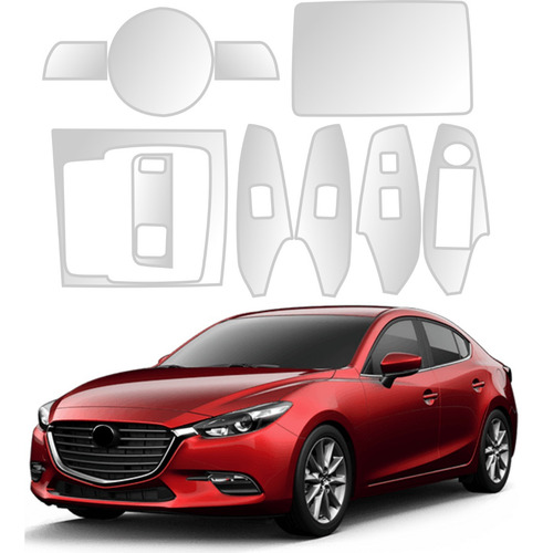 Kit Mica Pantalla Panel Central 4 Puertas Mazda 3 2017 2018 Color Mica Ppf