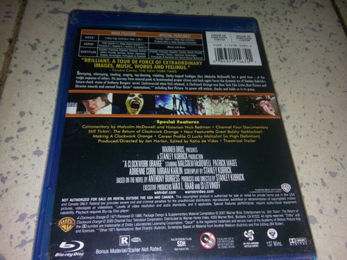 La Naranja Mecanica Pelicula En Bluray De Stanley Kubrick