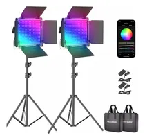 Comprar Neewer Panel Luz Led Video Fotografía Rgb 660pro Soporte 2pz Estructura Negro Luz Blanco