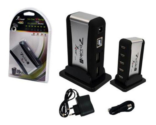 Hub Usb 7 Portas C/ Proteção - Veloc. 2.0 - Compat. Windows