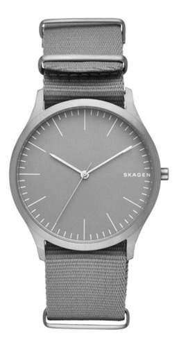 Reloj Skagen de nailon, correa militar SKW6366/8cn, color gris, color del bisel, color grafito, color de fondo gris