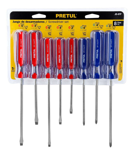 Juego Desarmadores Pvc 3/16 Y 1/4 Plano Cruz Magnetico 20213