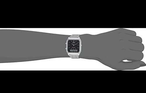 Reloj Casio Aq-230a-1d Plata, Negro Doble Tiempo Unisex