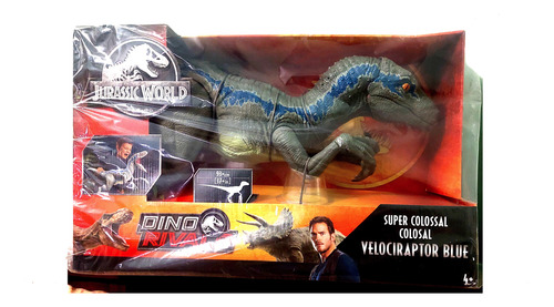 Jurassic World Super Colosal Velociraptor Blue Mattel 93cm (Usado)