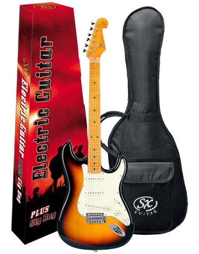 Guitarra Electrica Sx Vintage 3 M Palanca Funda Pua Fst57 Sb