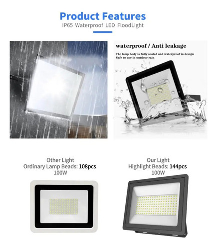 Led Impermeable De 200w For Iluminación Exterior De Jardín