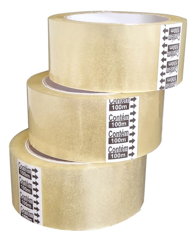 Kit 72 Fita Durex Para Embalar Caixas 45mm X 100m Cor Transparente Liso