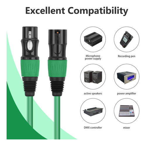 6 Paquetes De Cables Xlr Balanceados De 3.2 Pies, Xlr De 3 P