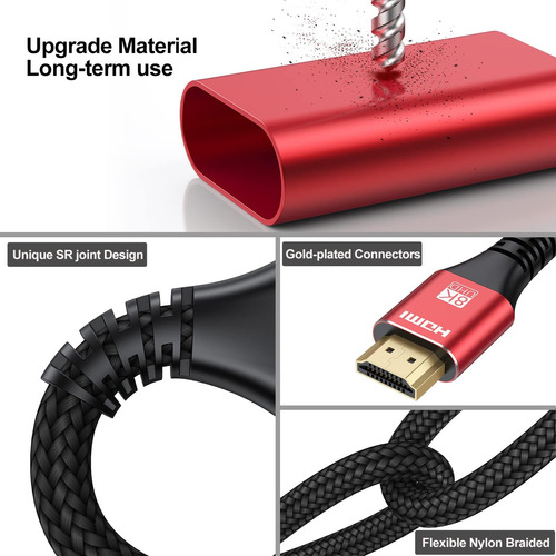 Cable De Extensión Hdmi De 8k 6 Pies Hdmi Extender 21, Hdmi