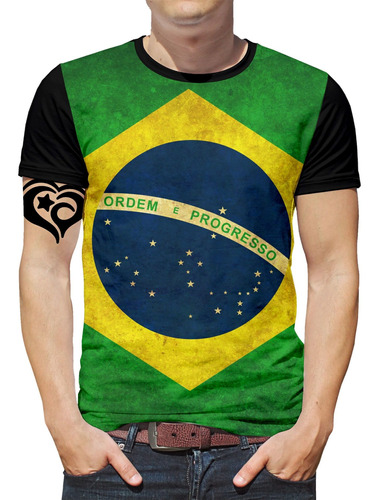 Camiseta Do Brasil Masculina Bandeira Blusa Flag4