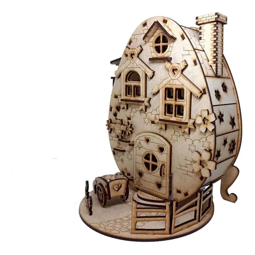 Rompecabezas 3d Casita Para Huevos De Pascua Mdf