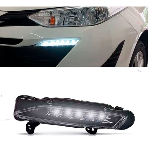 Luz Led Drl Daylight Yaris Hatch Sedan Função Seta Direito