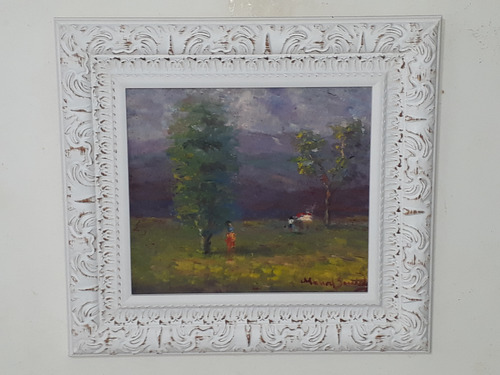 2426- Manoel Santiago Ostce 37x34cm Com Moldura - Paisagem. (Usado)